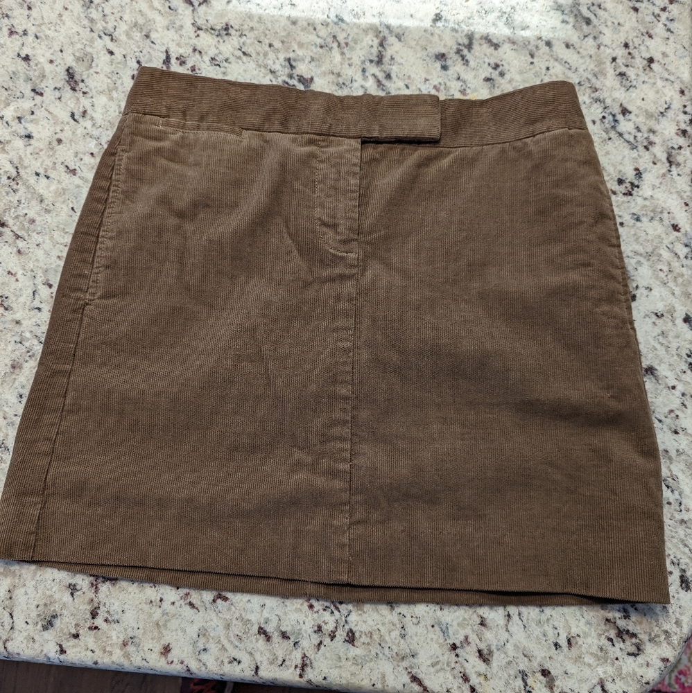 J. Crew Factory Brown Corduroy Mini Skirt Sz 2